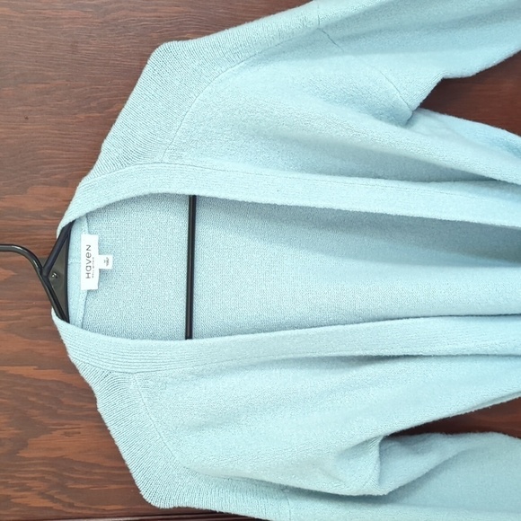Haven Well Within Baby Blue Super Soft Long Sleeve Belted Open Cardigan Size Med - Picture 2 of 6